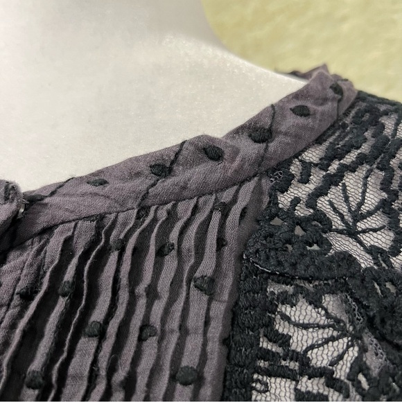 REBECCA Taylor Lace Swiss Dot Dolman Drawstring Blouse - Picture 10 of 11